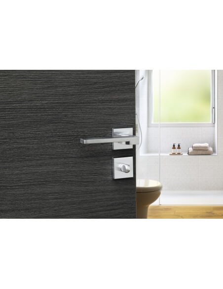 Vista aggiuntiva 1 di Coppia di rosette quadrate 50 x 50 mm con chiusura WC, cromo satinato – THIRARD