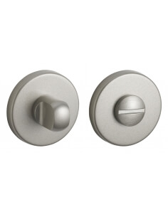 Coppia di rosette tonde Ø 50 mm con chiusura WC, nichel satinato – THIRARD