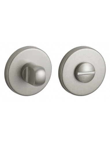 Coppia di rosette tonde Ø 50 mm con chiusura WC, nichel satinato – THIRARD