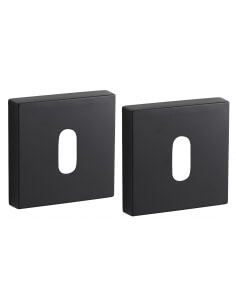 Coppia di rosette quadrate 50 x 50 mm con foro chiave, nero opaco – THIRARD