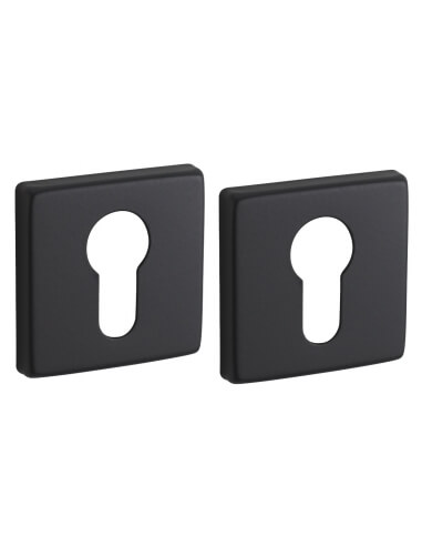 Coppia di rosette quadrate 50 x 50 mm con foro cilindro, cromo lucido – THIRARD