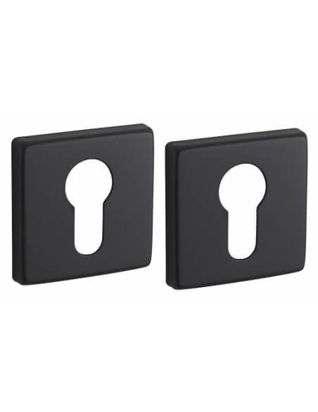 Coppia di rosette quadrate 50 x 50 mm con foro cilindro, cromo lucido – THIRARD