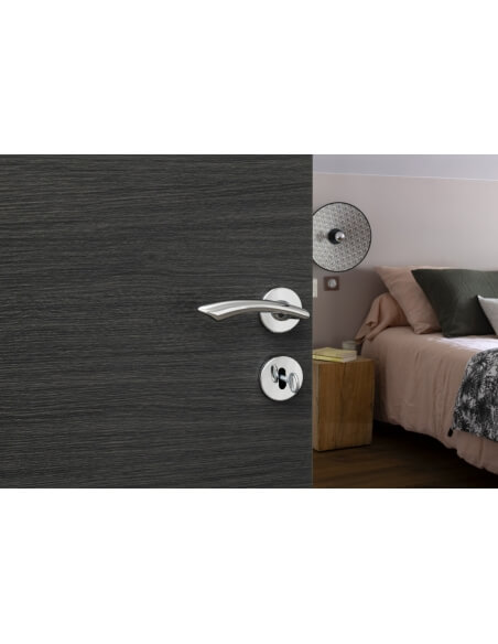Vista aggiuntiva 1 di Coppia di rosette tonde Ø 50 mm con foro chiave, cromo lucido – THIRARD