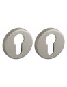 Coppia di rosette tonde Ø 50 mm con foro cilindro, nichel satinato – THIRARD