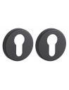 Coppia di rosette tonde Ø 50 mm con foro cilindro, nero opaco – THIRARD