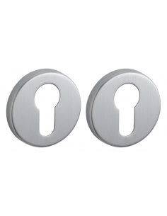 Coppia di rosette tonde Ø 50 mm con foro cilindro, cromo satinato – THIRARD