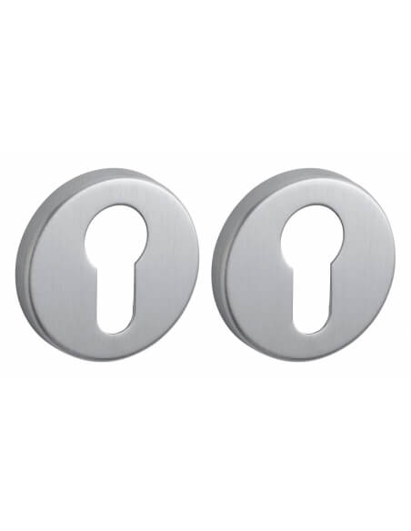 Coppia di rosette tonde Ø 50 mm con foro cilindro, cromo satinato – THIRARD