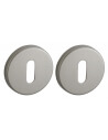 Coppia di rosette tonde Ø 50 mm con foro chiave, nichel satinato – THIRARD
