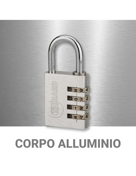 Vista aggiuntiva 5 di Lucchetto MAXIUM 40 mm in alluminio con combinazione – THIRARD