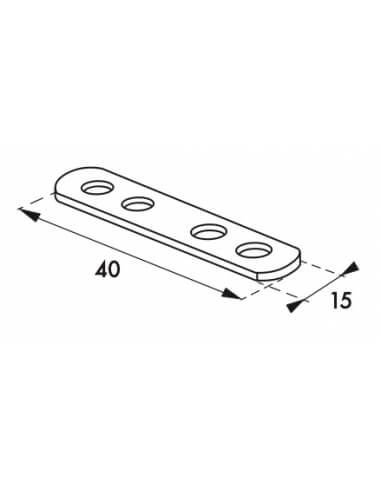 Piastra di giunzione lineare 40 x 15 mm in acciaio zincato – THIRARD