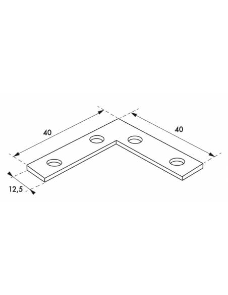 Vista aggiuntiva 1 di Squadra angolare 40 x 40 x 12,5 mm in acciaio zincato – THIRARD