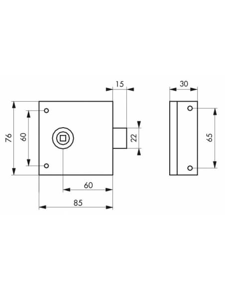 Serratura a scrocco 85 x 76 mm – THIRARD
