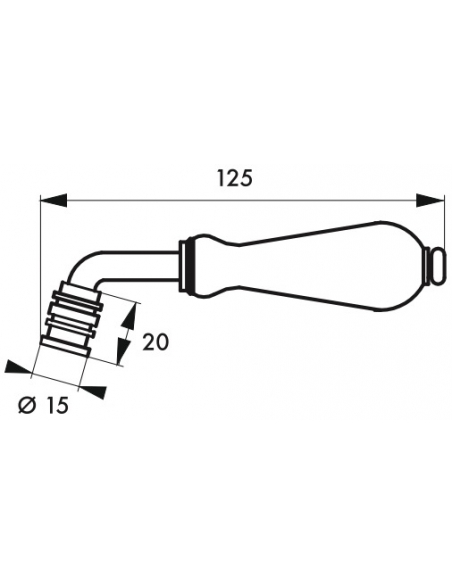 Coppia di maniglie per porta, quadro 7mm, entrambi i lati, porcellana, bianco - THIRARD