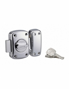 Chiavistello CORVETTE con pomolo e cilindro 45 mm, cromato, 3 chiavi – THIRARD