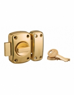 Chiavistello MIRAGE con pomolo e cilindro 45 mm, finitura ottone, 3 chiavi – THIRARD