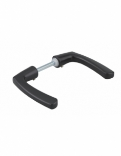 Coppia di maniglie per porta, quadro 6 x 110 mm, un lato, nere – THIRARD