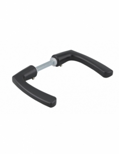 Coppia di maniglie per porta, quadro 7 x 110 mm, un lato, nere – THIRARD