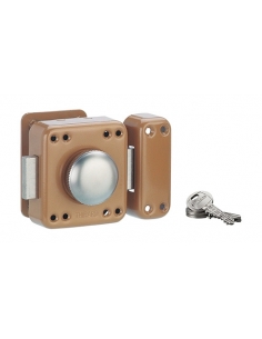 Chiavistello RAFALE con pomolo e cilindro 45 mm, epossidico bronzo, 3 chiavi – THIRARD