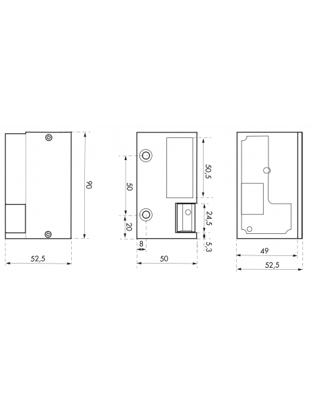 Incontro elettrico per Serratura orizzontale da applicare, destra, 12/24V, grigio - THIRARD