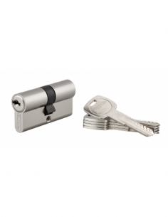 Cilindro europeo TRAFIC 6 30 x 30 mm, nichelato, funzione emergenza, 5 chiavi – THIRARD
