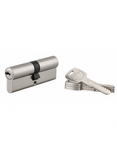 Cilindro europeo TRAFIC 6 40 x 40 mm, nichelato, funzione emergenza, 5 chiavi – THIRARD