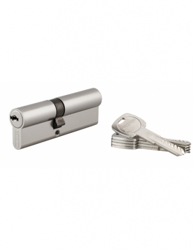 Cilindro europeo TRAFIC 6 40 x 50 mm, nichelato, funzione emergenza, 5 chiavi – THIRARD