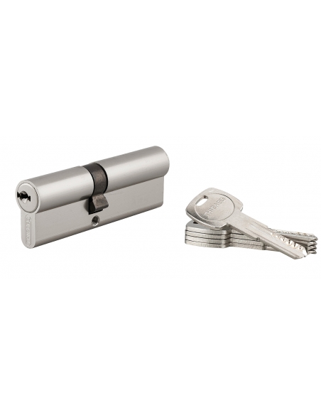 Cilindro europeo TRAFIC 6 40 x 50 mm, nichelato, funzione emergenza, 5 chiavi – THIRARD