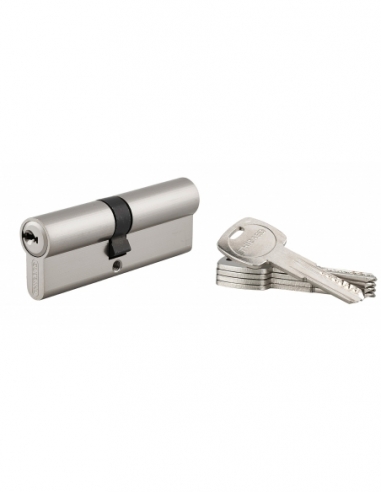 Cilindro europeo TRAFIC 6 40 x 45 mm, nichelato, funzione emergenza, 5 chiavi – THIRARD