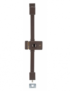 Serratura da applicare Horga con quadro maniglia per porta esterna, sinistra, 3 punti, asse 55mm, marrone - THIRARD