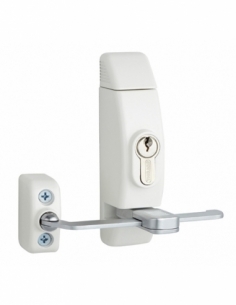 Limitatore di apertura per finestra bianco con cilindro profilato, 3 chiavi – THIRARD