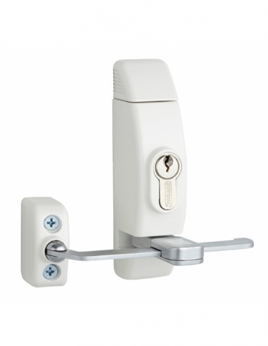 Limitatore di apertura per finestra bianco con cilindro profilato, 3 chiavi – THIRARD