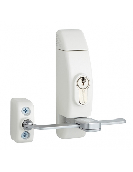 Limitatore di apertura per finestra bianco con cilindro profilato, 3 chiavi – THIRARD