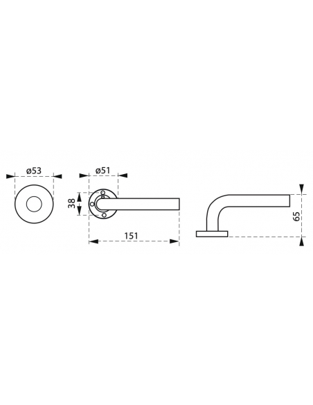 Coppia di maniglie per porta, quadro 7x110mm, acciaio inox 304 satinato - THIRARD