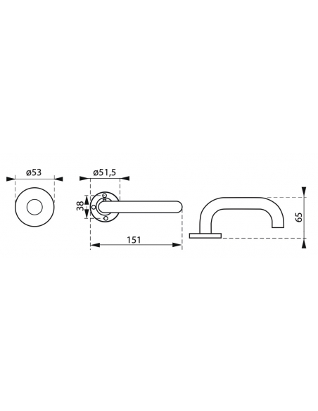 Coppia di maniglie per porta, quadro 7mm, acciaio inox 304 satinato, viti di fissaggio invisibili - THIRARD