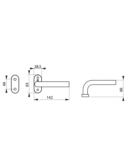 Coppia di maniglie per porta, quadro 7mm, rosetta ovale, acciaio inox 304 satinato - THIRARD