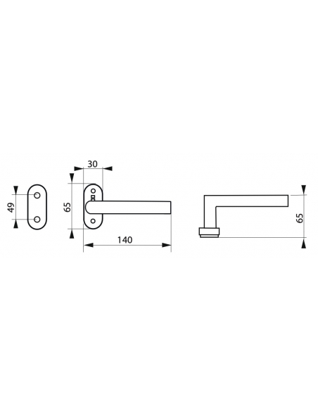 Coppia di maniglie per porta, quadro 7 x 110mm, acciaio inox 304 satinato - THIRARD