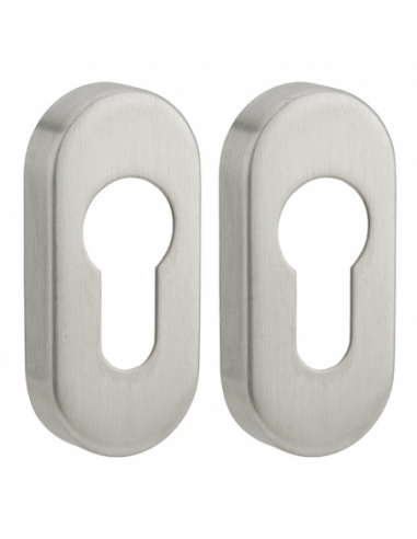 Coppia di rosette ovali 65 x 30 mm in acciaio inox per cilindro europeo – THIRARD