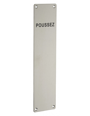 Piastra di protezione in acciaio inox 300 x 75 mm con marcatura nera – THIRARD