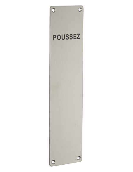Piastra di protezione in acciaio inox 300 x 75 mm con marcatura nera – THIRARD