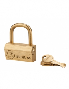 Lucchetto NAUTIC 45 mm in ottone con arco in ottone, 3 chiavi – THIRARD