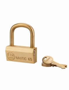 Lucchetto NAUTIC 65 mm in ottone con arco in ottone, 3 chiavi – THIRARD
