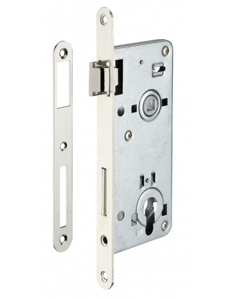 Serratura da incasso asse 50 mm, interasse 90 mm, per cilindro europeo, cromata – THIRARD