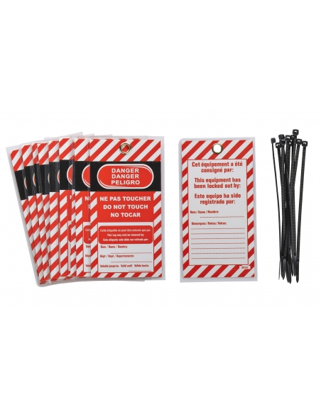 Lotto da 10 etichette "PERICOLO - NON TOCCARE" - Lingue FR/GB/ES - THIRARD