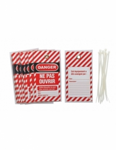 Set di 10 cartellini di pericolo “Non aprire”, FR/EN/ES – THIRARD