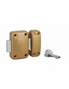 Chiavistello CAPITAL senza pomolo, cilindro 40 mm, epossidico oro, 3 chiavi – THIRARD