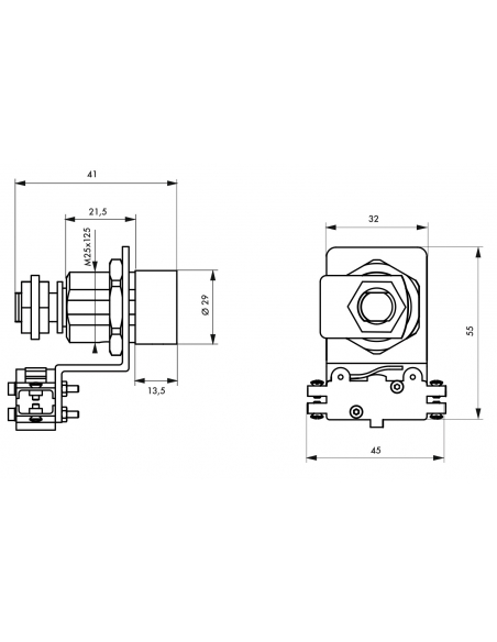 Cilindro a camma HG5 con contatto elettrico e interruttore a chiave, 3 chiavi – THIRARD