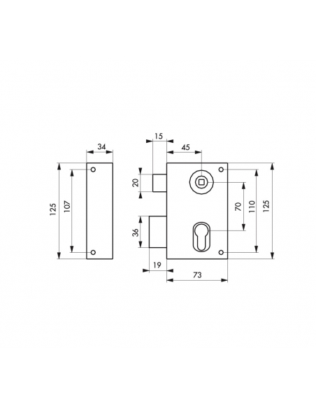 Cassa serratura CP 73 x 125 mm, sinistra – THIRARD