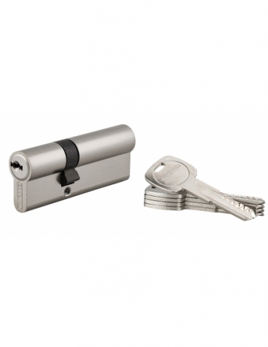 Cilindro europeo TRAFIC 6 30 x 50 mm, nichelato, funzione emergenza, 5 chiavi – THIRARD