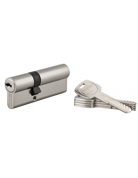 Cilindro europeo TRAFIC 6 30 x 50 mm, nichelato, funzione emergenza, 5 chiavi – THIRARD