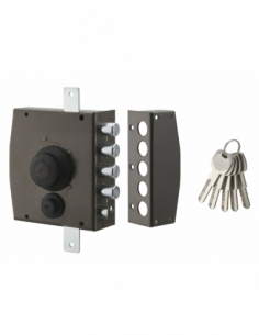 Serratura triplice 3 punti con pomolo 154 x 140 mm, destra, 5 chiavi – THIRARD